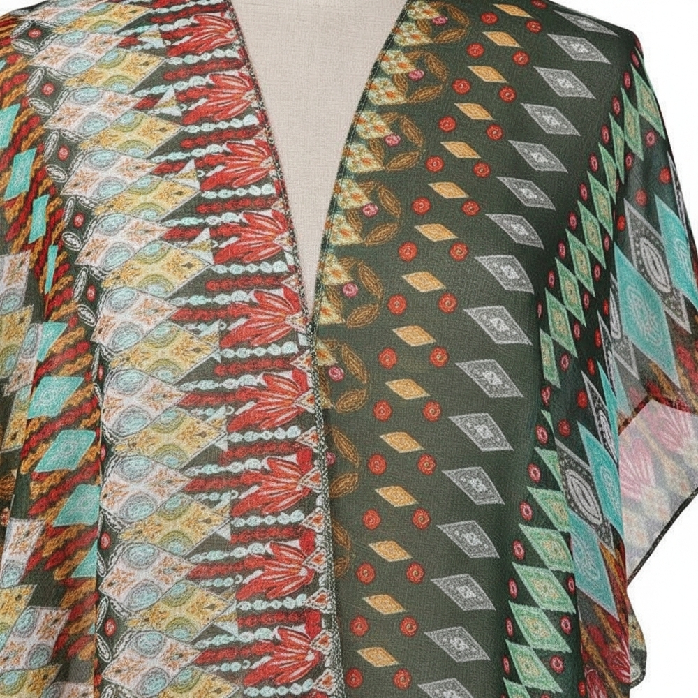 Multicolor Geometric Women Swim Coverup - Picture 4 of 4